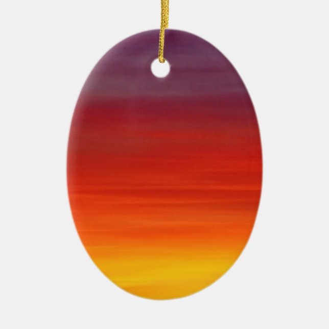 Sunrise Sunset Dawn Sky Ceramic Ornament (Front)