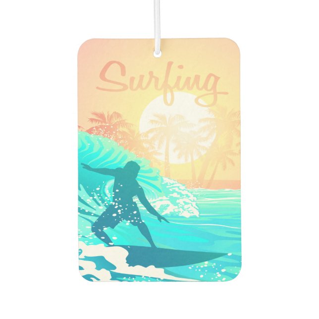 Sunrise Surfer Car Air Freshener (Front)