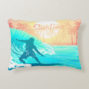 Sunrise Surfer Decorative Cushion