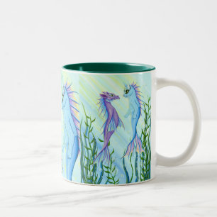 Sunrise Swim Sea Dragon Mermaid Cat Fine Art Mug