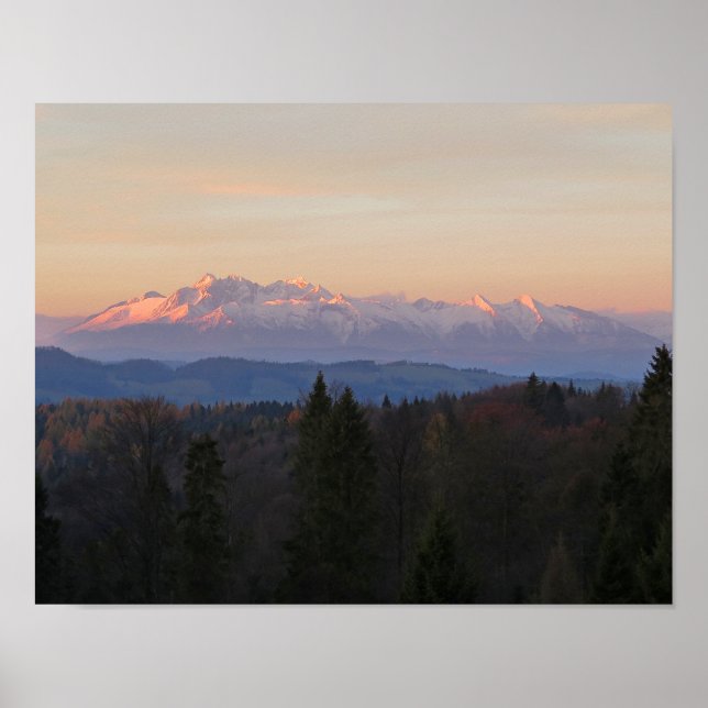 Sunrise Tatras view from Beskids Poster (Front)