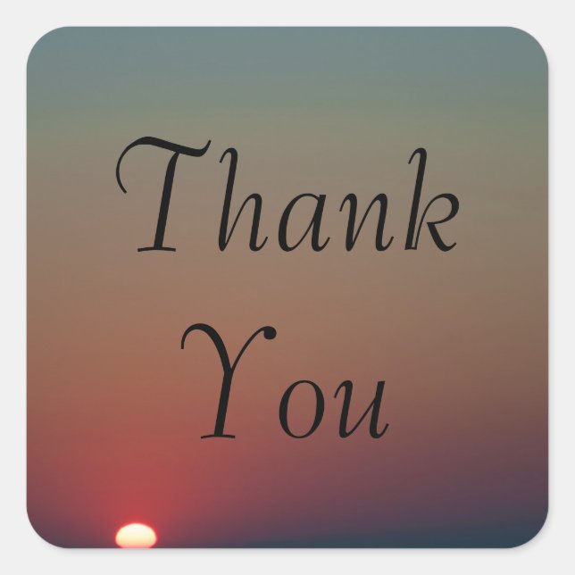 Sunrise Thank You Square Sticker (Front)