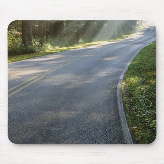 Sunrise through fog alongside Green River Mouse Pad (Front)