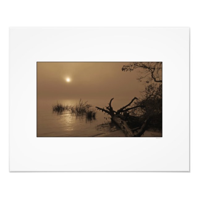 Sunrise through Fog on Winyah Bay Photo Print (Front)