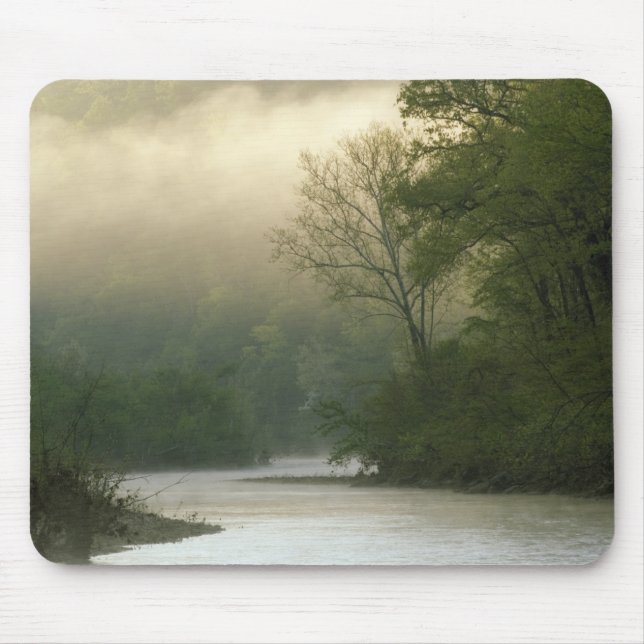 Sunrise through fog viewed from Red Bluff, Mouse Pad (Front)