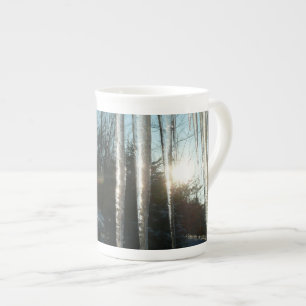 Sunrise Through Icicles Winter Nature Photography Bone China Mug