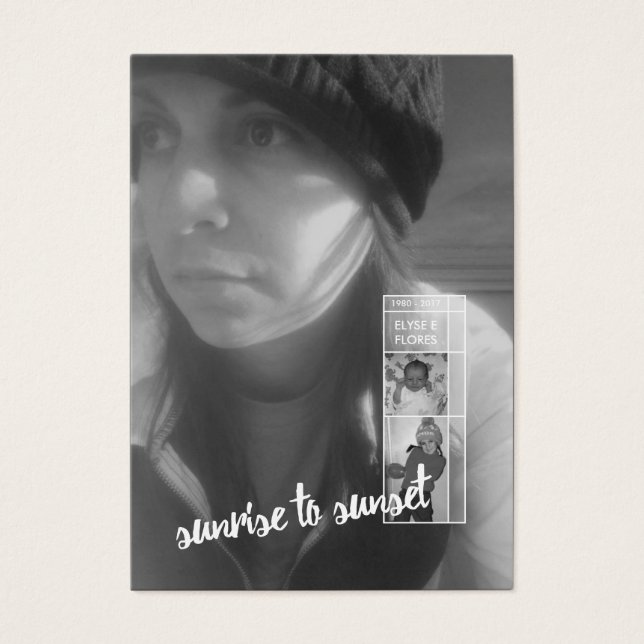 sunrise to sunset funeral invitations (Front)