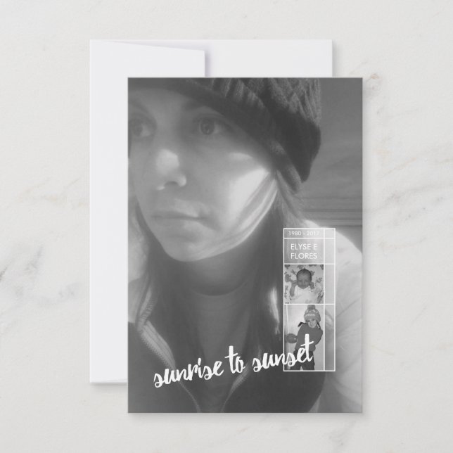 sunrise to sunset funeral invitations (Front)