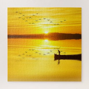 Sunrise Traditional Fishmonger Boat Jigsaw Puzzle