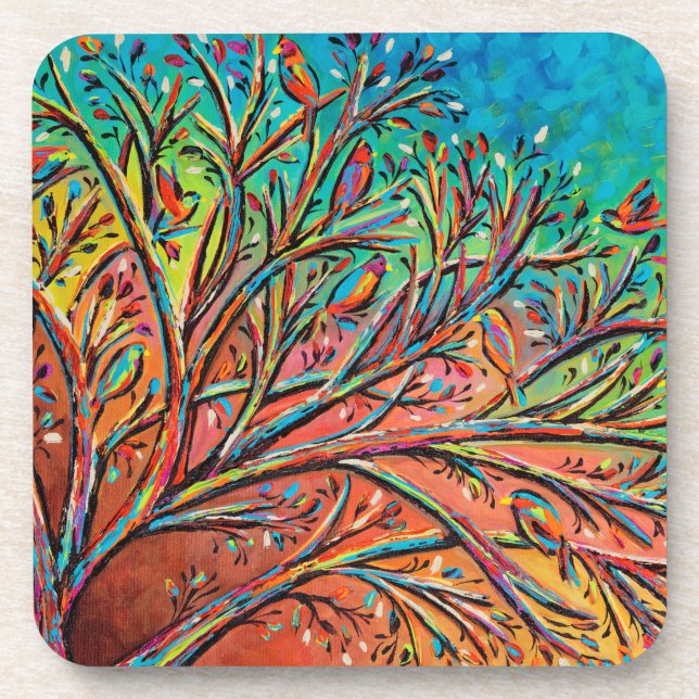 Sunrise Treetop Birds II Coaster (Front)