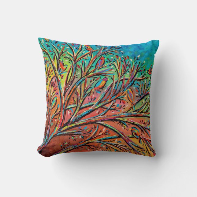 Sunrise Treetop Birds II Cushion (Front)