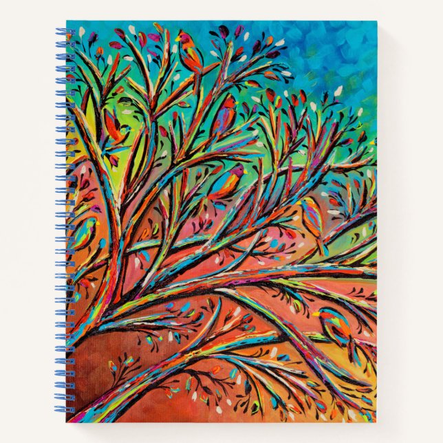 Sunrise Treetop Birds II Notebook (Front)
