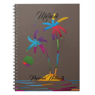 Sunrise Tropical Beach Multicolor Notebook