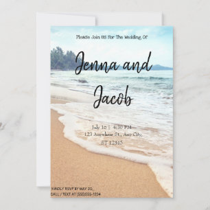 Sunrise Tropical Beach Wedding Invitation
