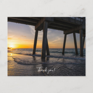 Sunrise Under Pensacola Pier Thank You Postcard