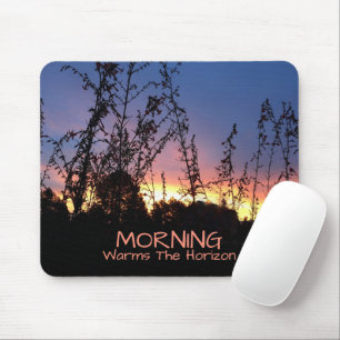 Sunrise Warms The Horizon Between Wildflower Mouse Pad