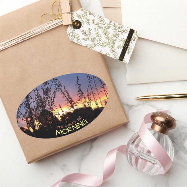 Sunrise Warms The Horizon Photograph Custom Oval Sticker (Gifting)