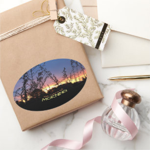 Sunrise Warms The Horizon Photograph Custom Oval Sticker
