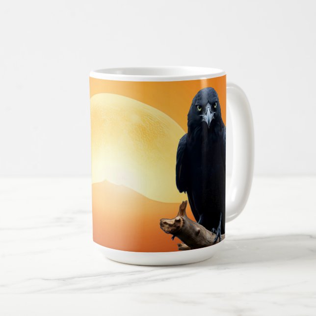 Sunrise Wild Nature Crow-Bird Coffee Mug (Front Right)