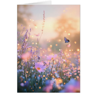 Sunrise Wildflower Blank Greeting Card