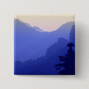 Sunrise, Yellow Mountain, Huangshan, China 15 Cm Square Badge