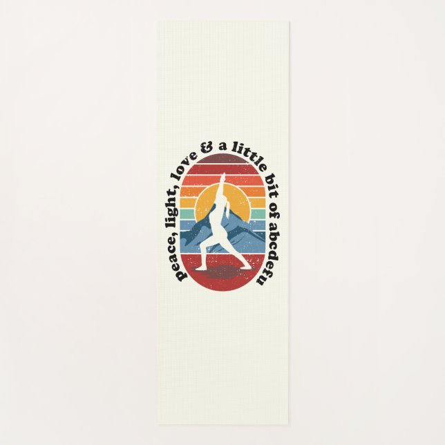 Sunrise Yoga Surya Namaskar: Peace, Light, Love Mat (Front)
