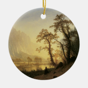 Sunrise, Yosemite Valley by Albert Bierstadt Ceramic Ornament