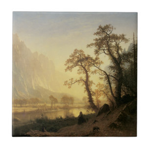 Sunrise, Yosemite Valley by Albert Bierstadt Ceramic Tile