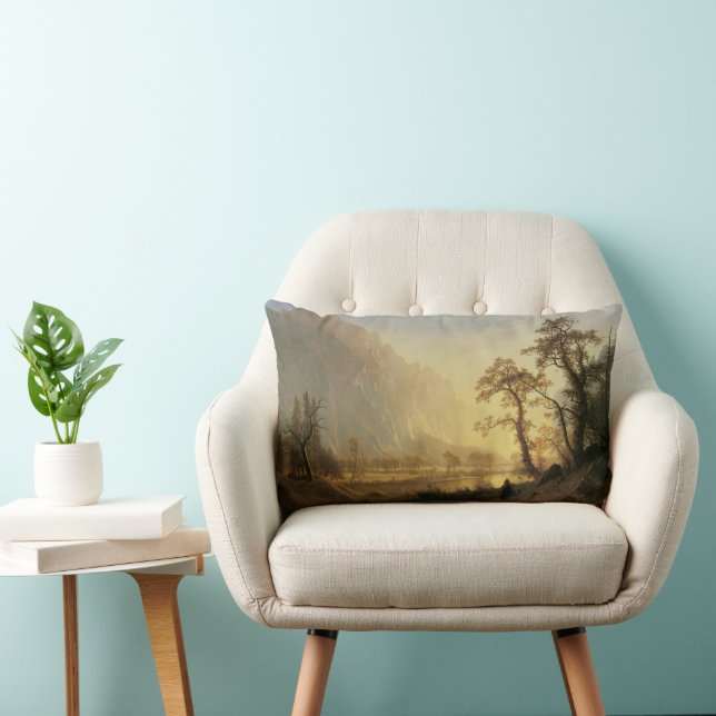 Sunrise, Yosemite Valley by Albert Bierstadt Lumbar Cushion (Chair)