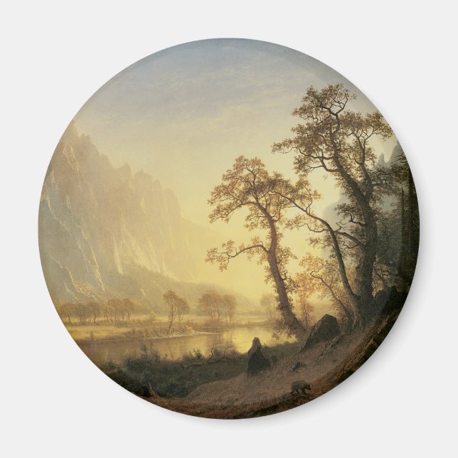 Sunrise, Yosemite Valley by Albert Bierstadt Magnet (Front)