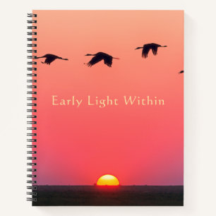 Sunrises Birds Flying High Pink Notebook