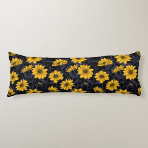 Sunroot, wild sunflower in yellow and blue body cushion