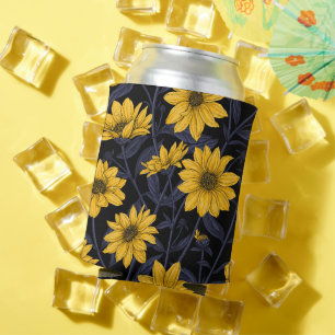 Sunroot, wild sunflower in yellow and blue can cooler