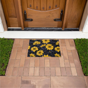 Sunroot, wild sunflower in yellow and blue doormat