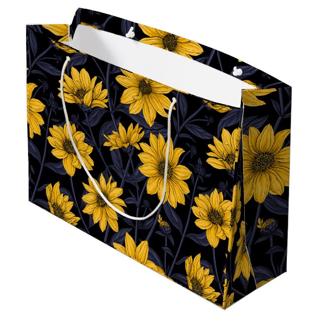 Sunroot, wild sunflower in yellow and blue large gift bag (Back Angled)