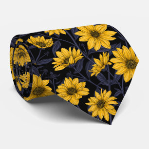 Sunroot, wild sunflower in yellow and blue tie