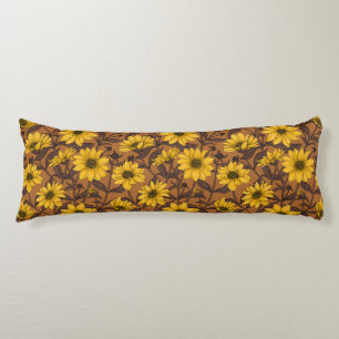 Sunroot, wild sunflower in yellow and  brown body cushion