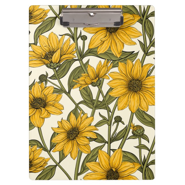 Sunroot, wild sunflower on off white clipboard (Front)