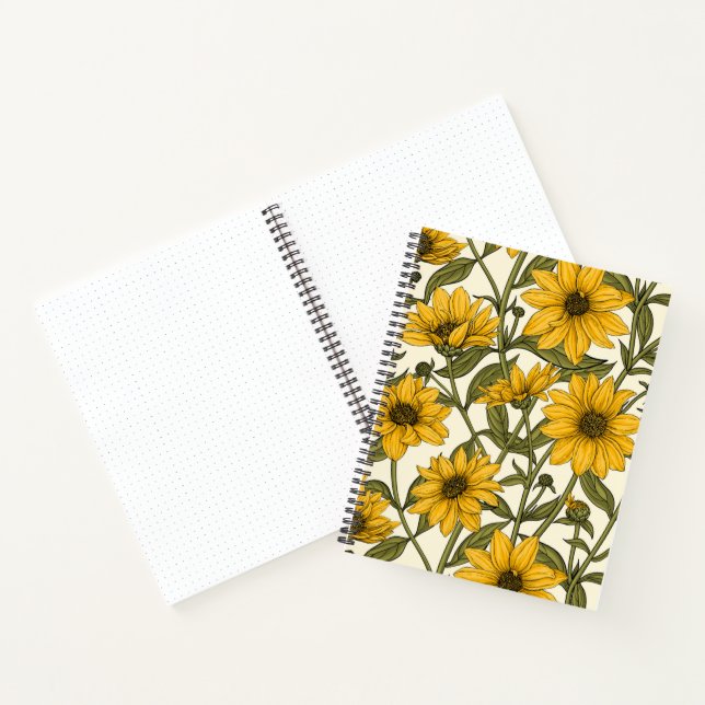 Sunroot, wild sunflower on off white notebook (Inside)