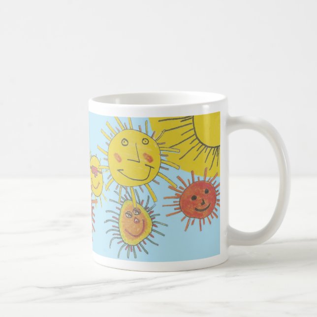 Suns drawn by children coffee mug (Right)