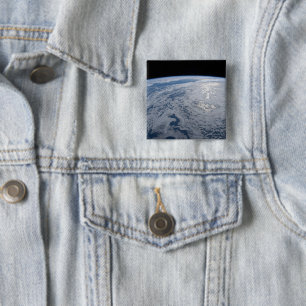 Sun's Glint Beaming On The South Pacific Ocean. 15 Cm Square Badge