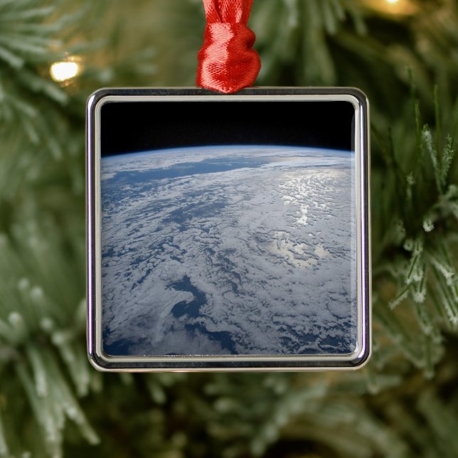 Sun's Glint Beaming On The South Pacific Ocean. Metal Ornament (Tree)
