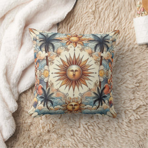 Sun's in Paradise (grey/blue back) Cushion