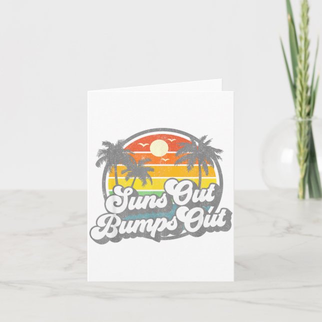 Suns Out Bumps Out Beach Funny Pregnancy Cute Mate Card (Front)