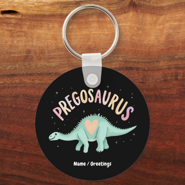 Sun's Out Bumps Out Groovy Pregosaurus  Funny Dino Key Ring (Front)