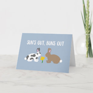 Sun's Out, Bun's Out Funny Rabbits Spring Easter Card