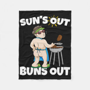Suns Out Buns Out I Rbecue Pulled Pork Steak Bbq G Fleece Blanket