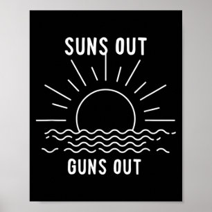 Suns Out Guns Out Palm Beach 1980s Fashion 80s Poster