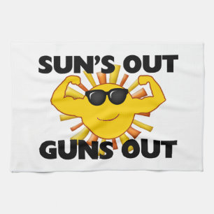 Sun's Out Guns Out Tea Towel