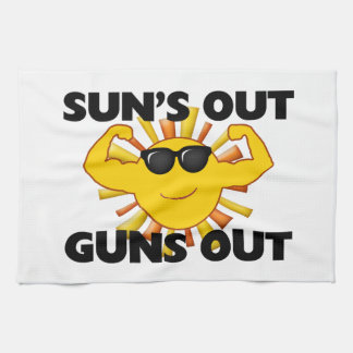 Sun's Out Guns Out Tea Towel